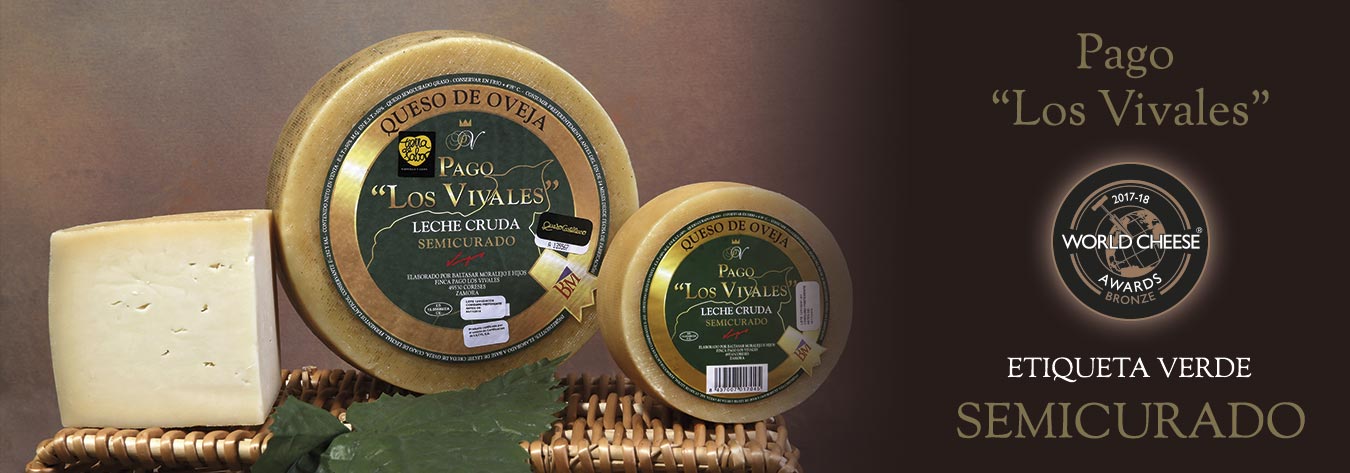 Queso Semicurado Etiqueta Verde Pago "Los Vivales" Medalla de Bronce World Cheese Awards 2017-2018