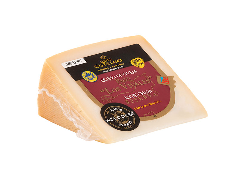 Cuña de un doceavo de Queso de Oveja Reserva Etiqueta Burdeos Pago Los Vivales