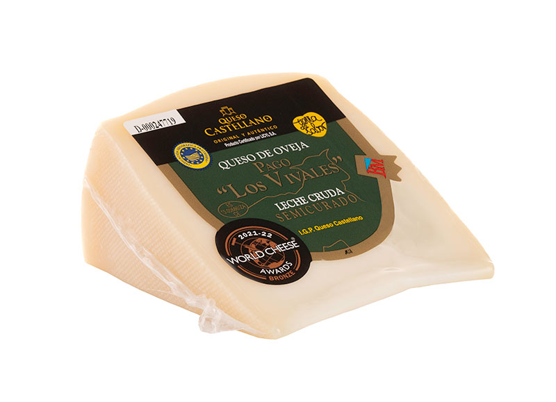 Cuña de un doceavo de Queso de Oveja Semicurado Etiqueta Verde Pago Los Vivales