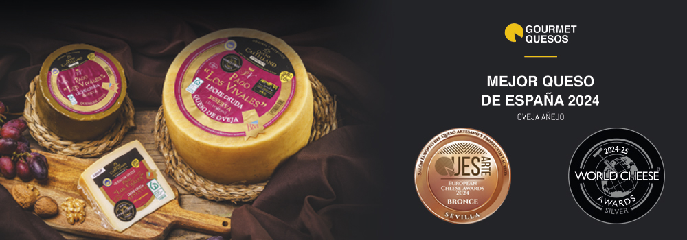 El Queso de Oveja de leche cruda Reserva Etiqueta Burdeos de Pago «Los Vivales» Mejor Queso de España 2024 en la categoría Queso Añejo y medalla de plata en los World Cheese Awards 2024-25