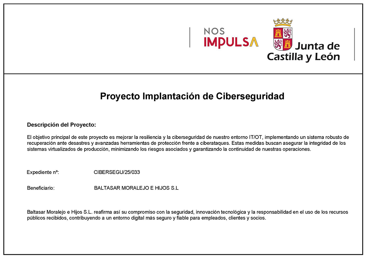 Proyecto Ciberseguridad Baltasar Moralejo e Hijos
