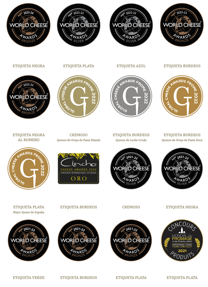 Premios obtenidos por los quesos Pago Los Vivales