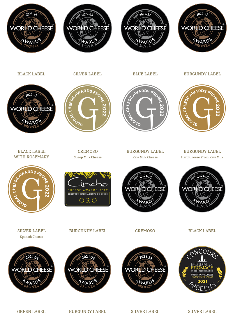 Prémios dos queijos Pago "Los Vivales" Prémios dos queijos Pago "Los Vivales"