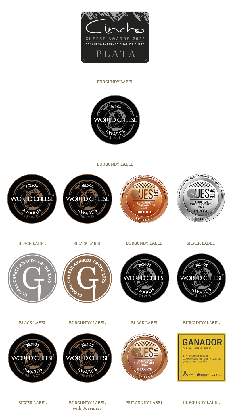 Awards obteined by Pago "Los Vivales" cheeses