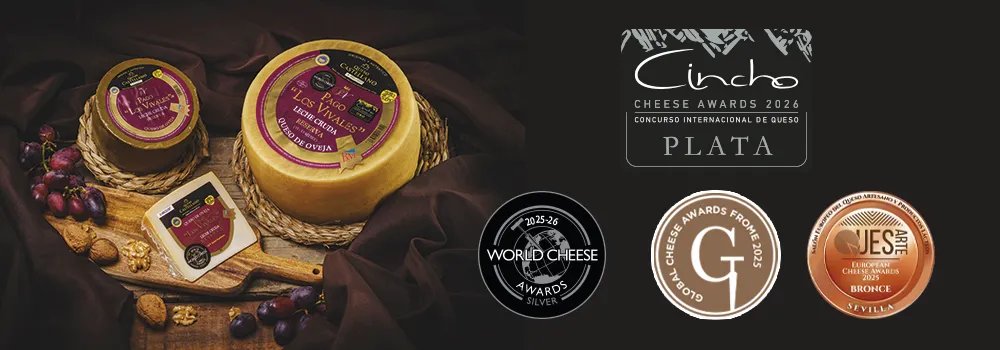 Últimos premios cosechados por el Queso de oveja de leche cruda Reserva etiqueta burdeos Pago 'Los Vivales'